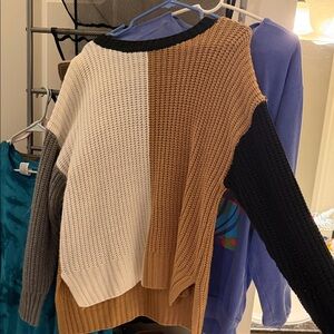 Time and Tru Women's Colorblock Knit Sweater